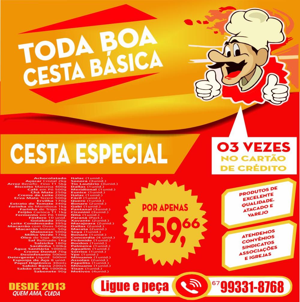 CESTA BASICA ESPECIAL Cozinhar com sabor são delícias compartilhadas com amor