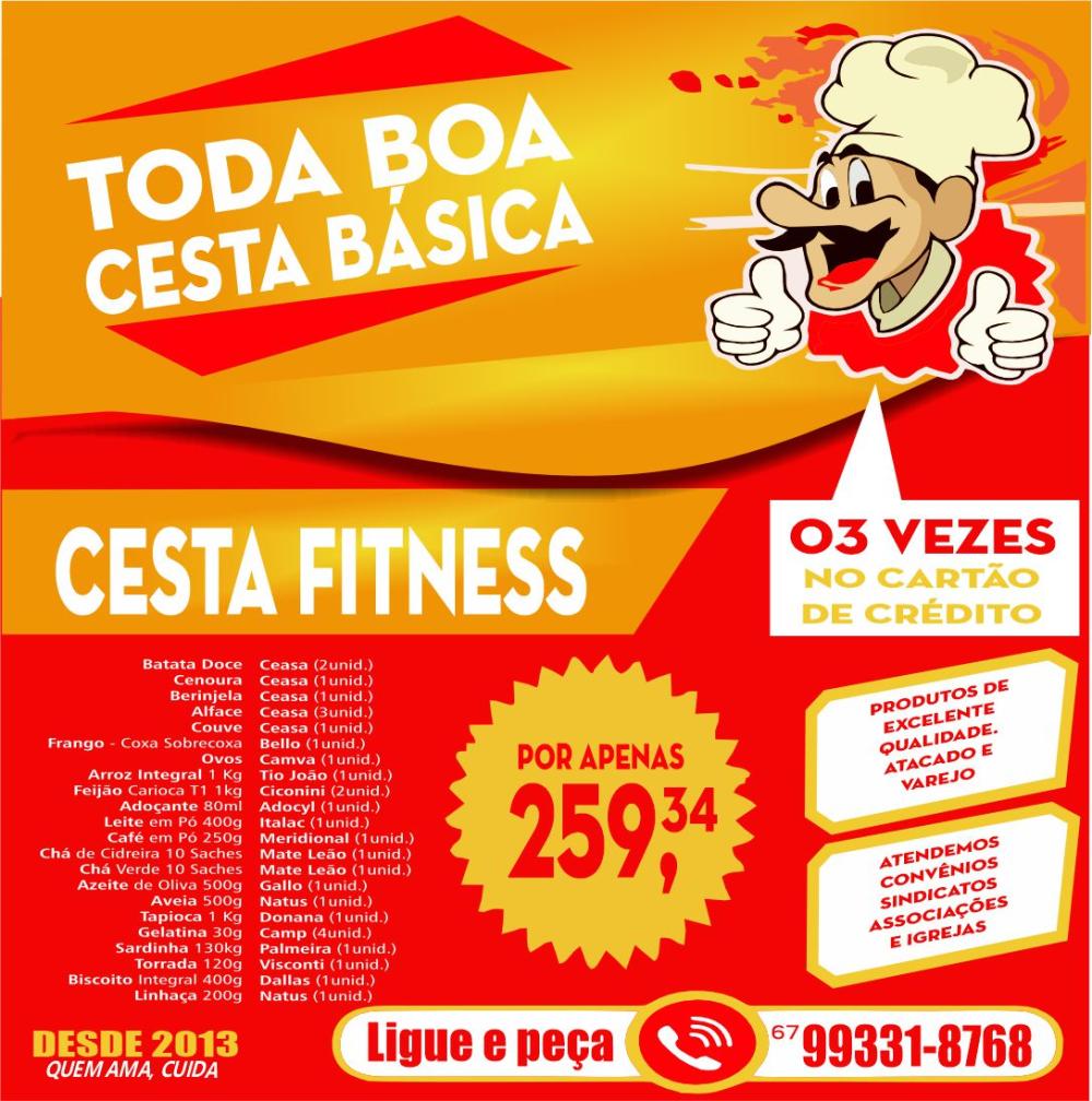 CESTA BASICA - FITNESS É o momento de trazer um pouco de leveza para mães, filhos, filhas, nossas cestas foram produzidas para que traduzisse com emoção todo o carinho e respeito que temos por todas as famílias brasileiras