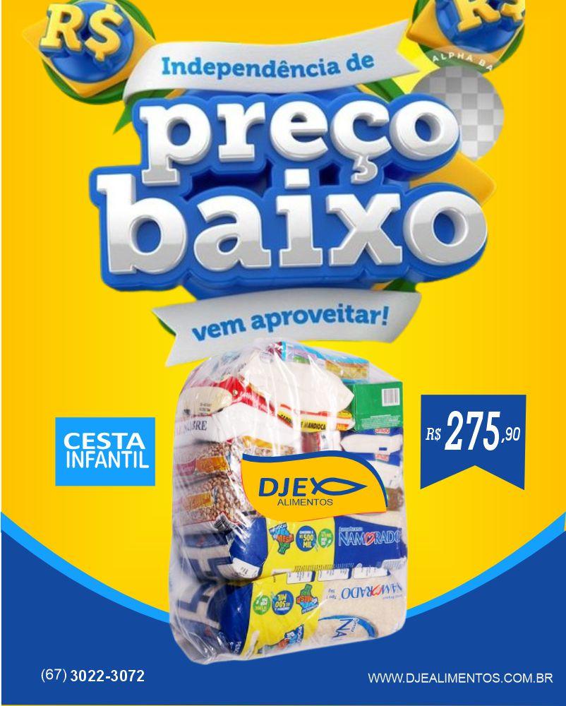 CESTA BASICA - INFANTIL “Força de filho, força que fica”. Mantenha a força do seu filho nossas cestas.