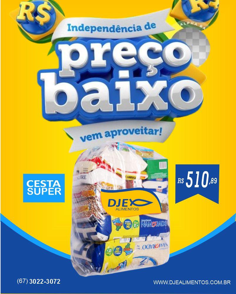 CESTA BASICA SUPER - Dê um presente delicioso. Dê uma cesta recheada dos melhores alimentos.